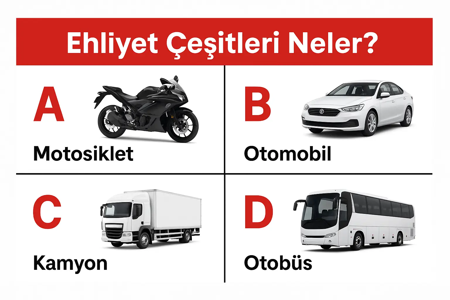 Ehliyet Çeşitleri Neler?